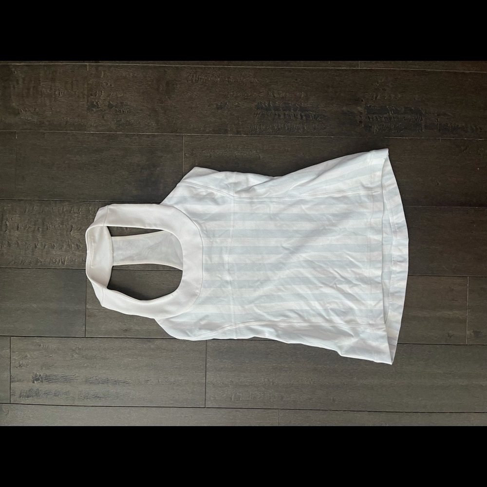 White Striped Lululemon Tank